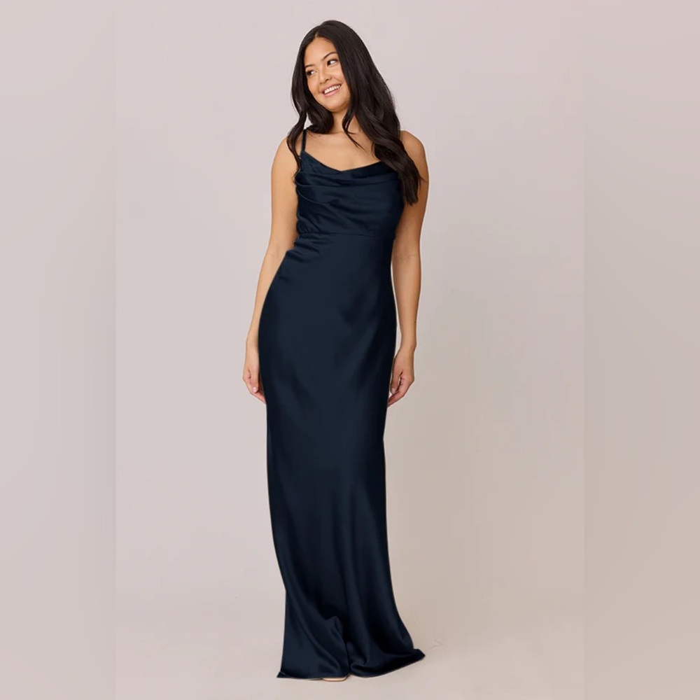 Revelry Skye Satin Navy Blue Dress